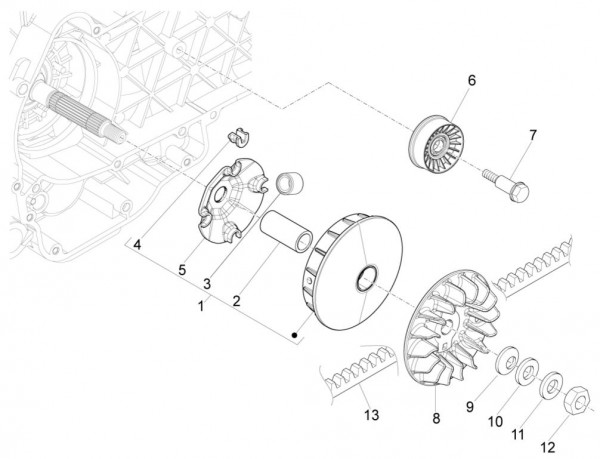 Motor treibende Riemenscheibe - Piaggio MP 3 500ccm 4T LC 2015- ZAPM86101
