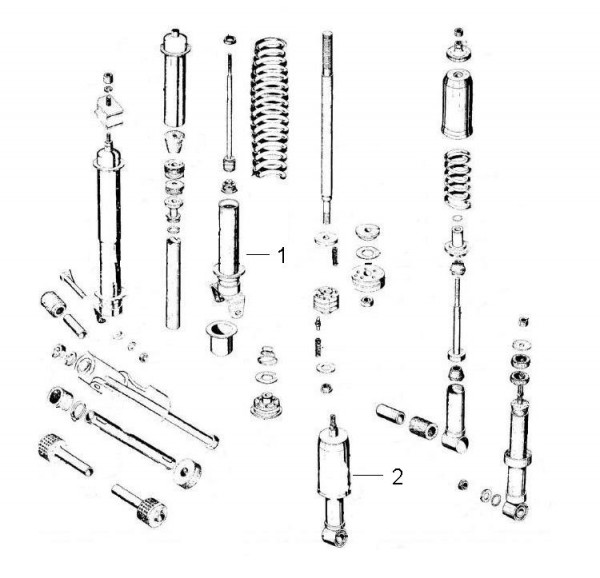 Radaufhängung Stoßdämpfer - Vespa Vespa 90 Racer 90ccm 2T AC 1971-1973 V9SS2T