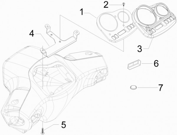 Lenker Cockpitinstrumente - Vespa S 50ccm 4T 2V AC 2012- ZAPC38901