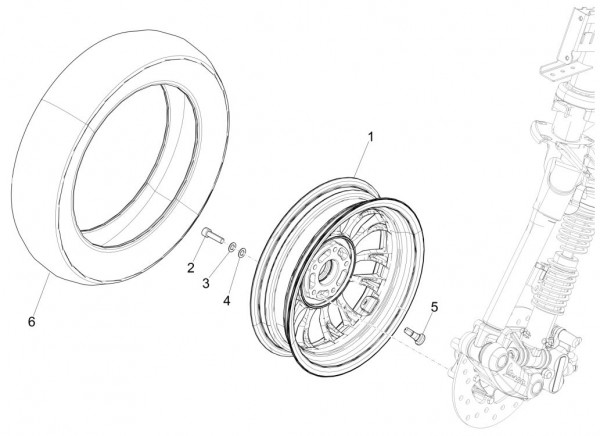 Radaufhängung Vorderrad - Vespa Sprint 50ccm 4T 3V AC 2017- ZAPCA0101