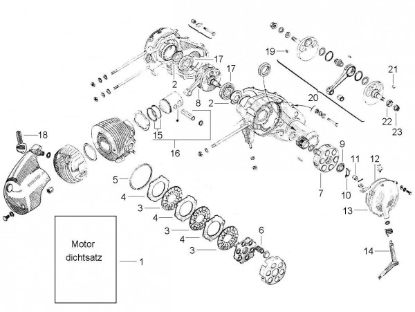 Motor Motor - Vespa Vespa 150 150ccm 2T AC 1955-1956 VL2T