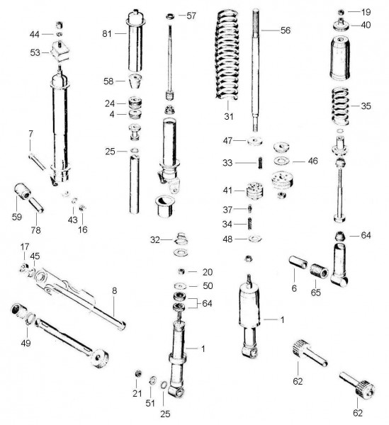 Radaufhängung Stoßdämpfer - Vespa Vespa 90 90ccm 2T AC 1965- V9SS1