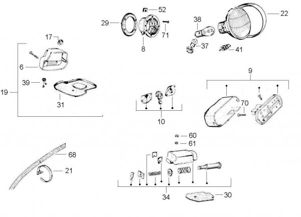 Elektrische Anlage Scheinwerfer - Vespa Vespa 90 90ccm 2T AC 1965- V9SS1