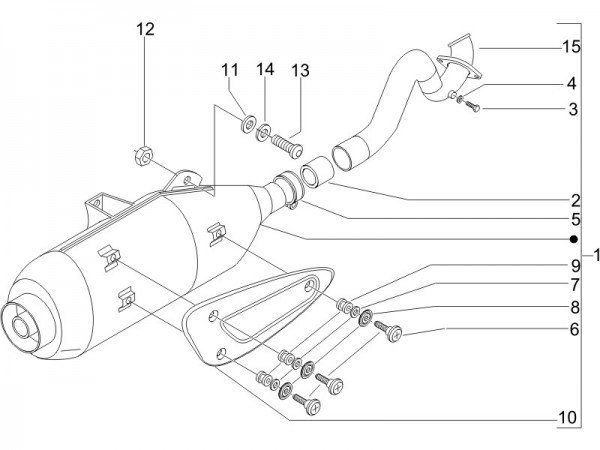 Motor Auspuff - Piaggio Beverly 125ccm 4T LC 2007- ZAPM28900
