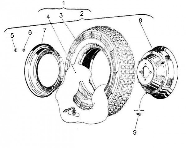 Radaufhängung Räder - Vespa Vespa 150 150ccm 2T AC 1957-1958 VB1T