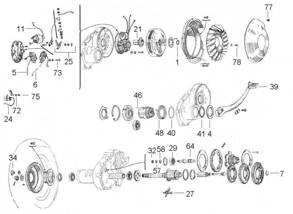 Motor Schaltgetriebe - Vespa Vespa 125 125ccm 2T AC 1953- VM2T