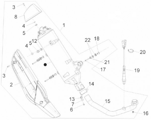 Motor Auspuff - Piaggio Beverly 350ccm 4T 4V LC 2013- ZAPM69300