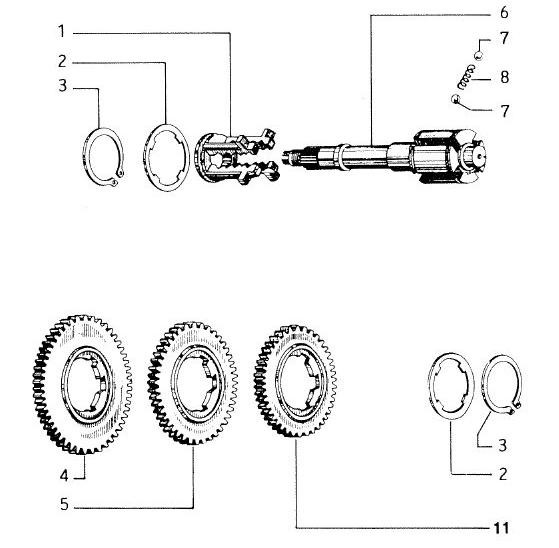 Motor Schaltgetriebe - Vespa Vespa 50 50ccm 2T AC - V5N1T