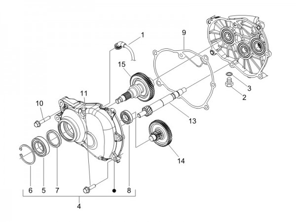 Motor Getriebe - Vespa GT 125ccm 4T LC 2006- ZAPM31100