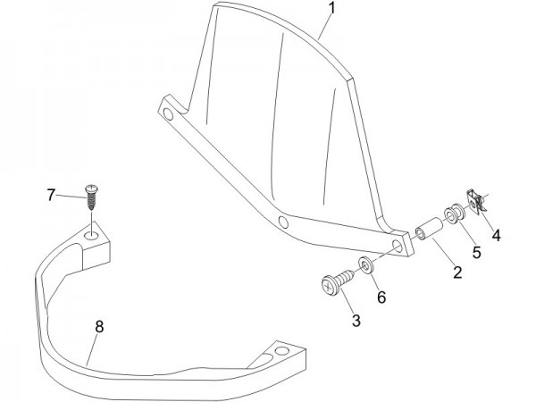 Fahrgestell Wetterschutzscheibe - Piaggio Beverly 250ccm 4T LC 2006- ZAPM28800