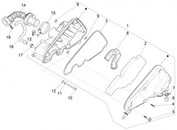 Motor Luftfilter - Vespa Sprint 50ccm 4T 3V AC 2017- ZAPCA0201
