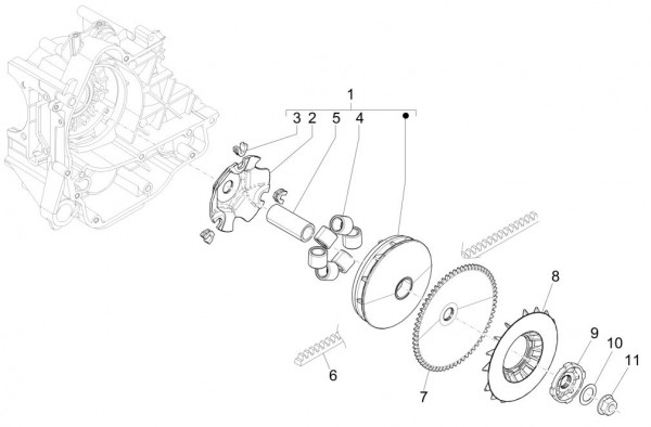 Motor treibende Riemenscheibe - Vespa Sprint 50ccm 4T 3V AC 2017- ZAPCA0101