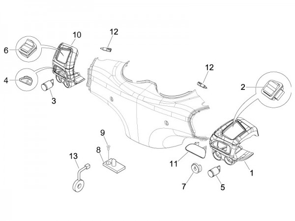 Elektrische Anlage Schalter - Piaggio Beverly 125ccm 4T LC 2007- ZAPM28900
