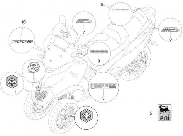 Fahrgestell Dekore - Piaggio MP 3 500ccm 4T LC 2015- ZAPM86101