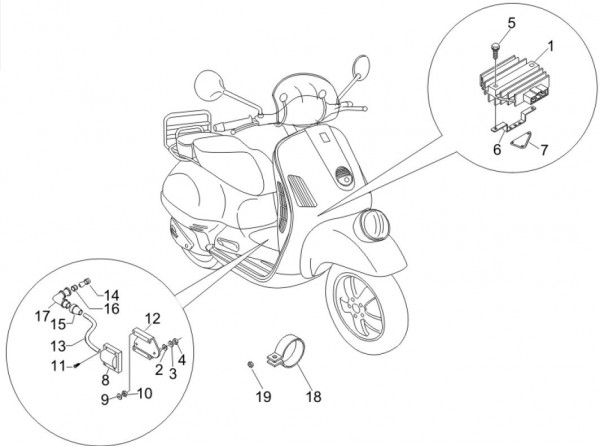 Elektrische Anlage Regler - Vespa GT 250ccm 4T LC 2006- ZAPM45102